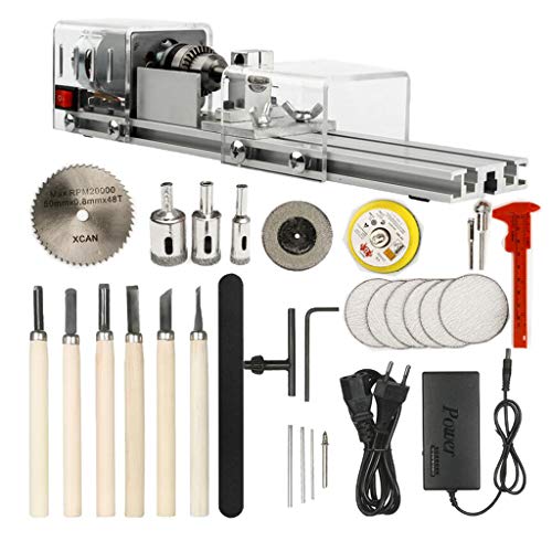 Image of Mini Lathe Beads Machine Wood Working DIY Rotary Tool for Grinding EU Clear