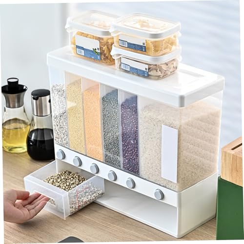 Contenedor dispensador de cereales robusto de 10l con acabado transparente para pared 4