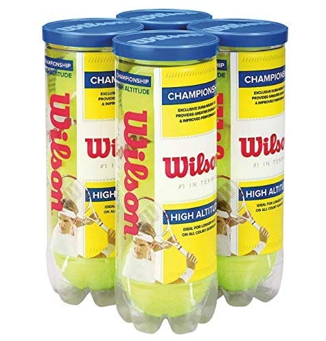 Wilson High Altitude Tennis Balls Championship â€“ 4 Pack, 12 Balls, Yellow, USTA and ITF Approved - Official Ball of The US and Australian Open Grand Slam Championships - Official Ball of NCAA Tennis