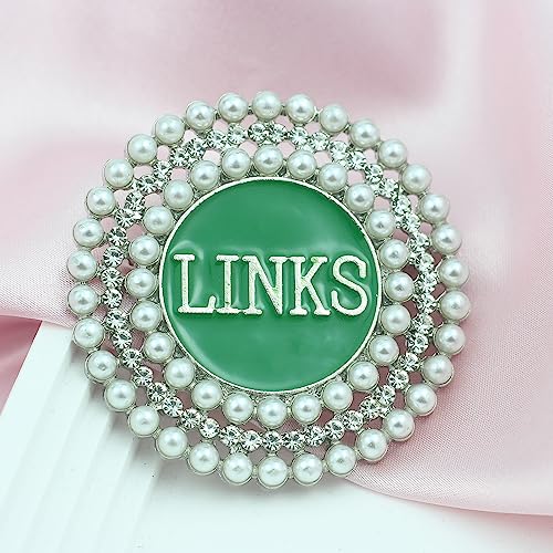 Image of Pearl Sorority Brooch for Women Greek Sorority Paraphernalia Gift Green Sisterhood Jewelry for Soror Sister