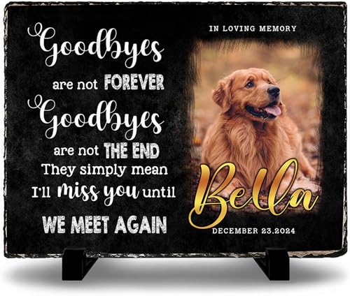 HEGANITS Custom Pet Memorial Personalized Cat Memorial Headstone Rectangular | in Loving Memory Dog Loss Gift (Hen-mst-07)