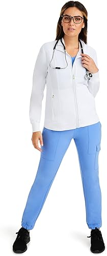 Miniatura 3 de healing hands Womens Scrub Jacket 2 Pocket HH360 5067 Carly Zip Up Stylish Women Jacket