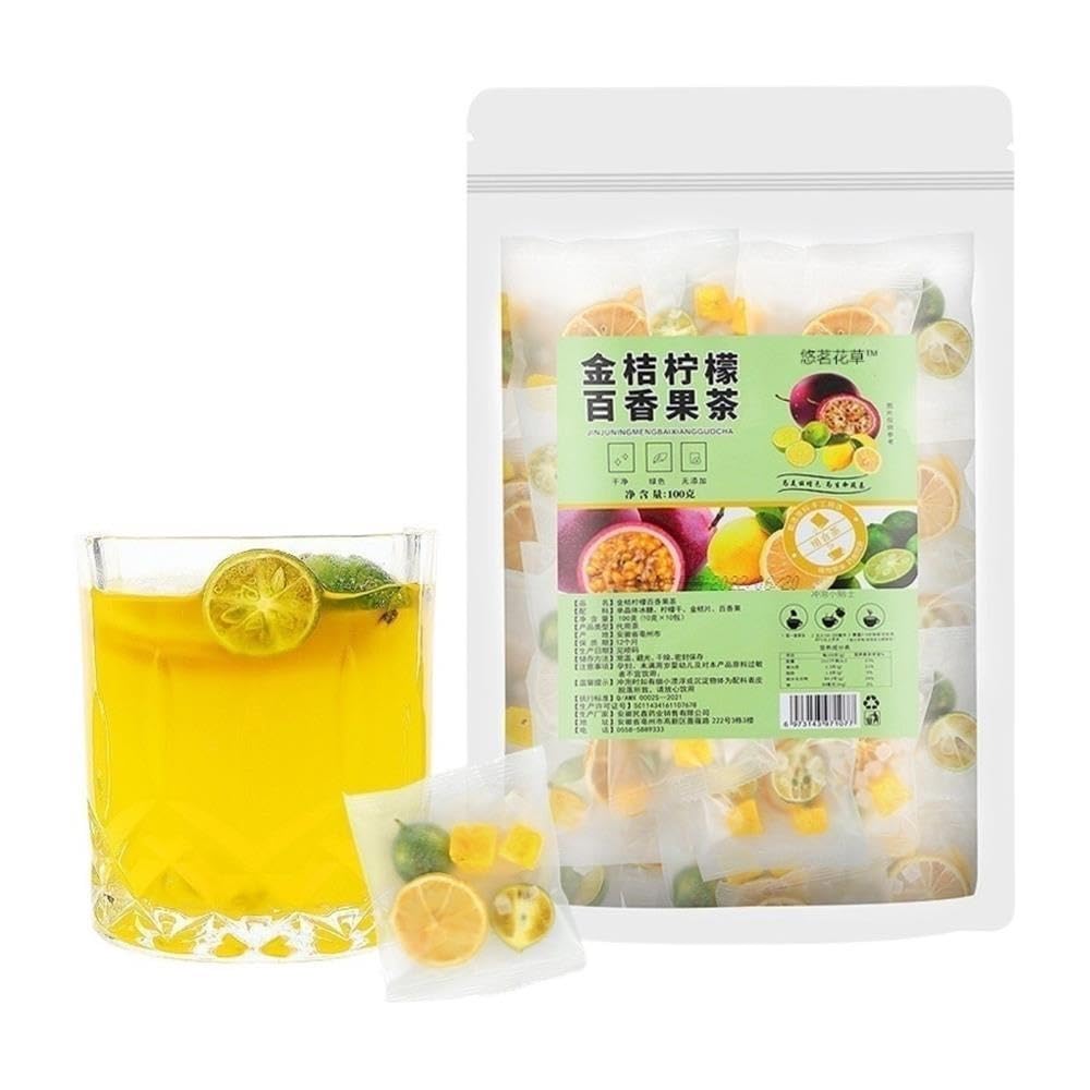 Té de maracuyá y limón Kumquat, 8 g x 20 bolsas (160 g), té frutas en frío verano, bolsitas(2pcs)