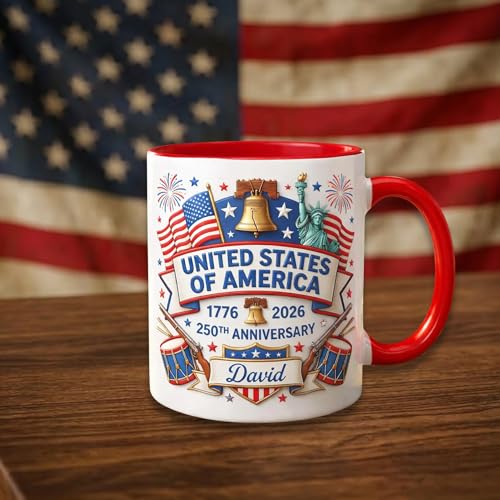 Taza Cerámica Personalizada Aniversario 250 EE.UU. miniatura 1