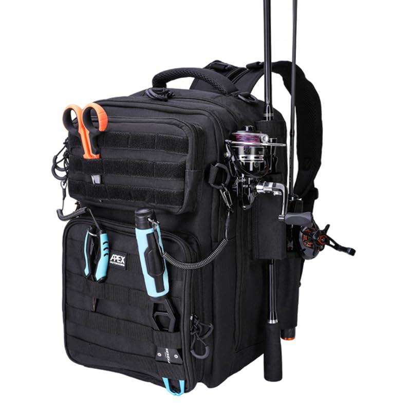 Image of Fishing Backpack with Rod Holder, Fishing Tackle Bag