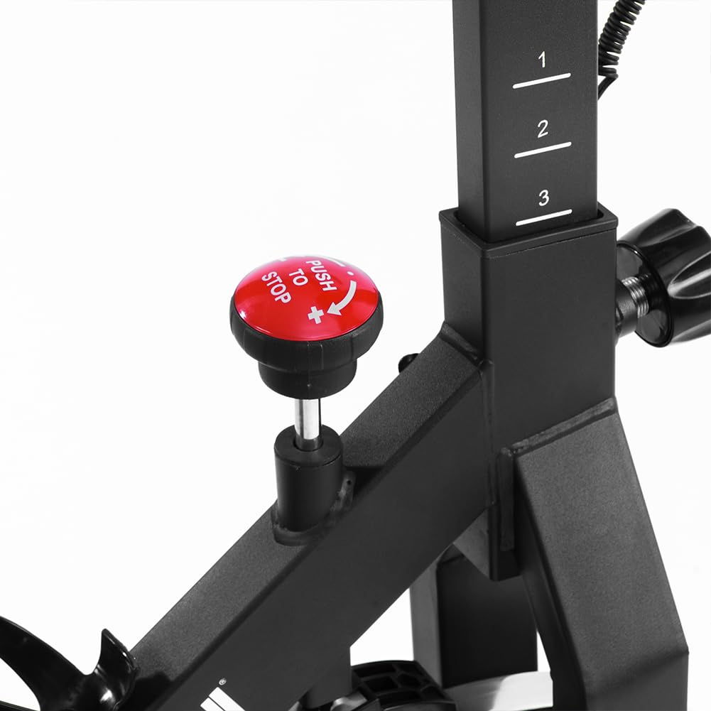 BAKAJI Cyclette Spinning Bike con Display LCD Monitoraggio Tempo, Calorie, Distanza Bici Allenamento Fitness Palestra con Sediolino Imbottito Regolabile Ideale Cardio, Gambe, Pancia, Fianchi, Home Gym