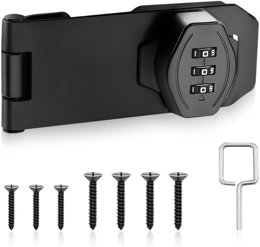 BNGXR Combination Lock, 4 Inch Combination Lock, 3 Digit Combination Lock, Security Lock, Mechanical Password, with Lock, Barn Doors, Garage, Garden, Cabinets