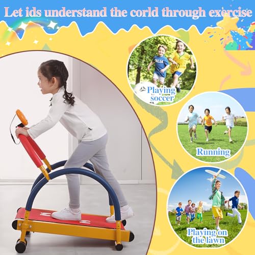 Image of Kids Treadmill for Fitness, Self-Propelled Toddler Treadmill with LED Monitor & Handlebar, Exercise Equipment for Ages 3-12, Safe & Fun Home Workout