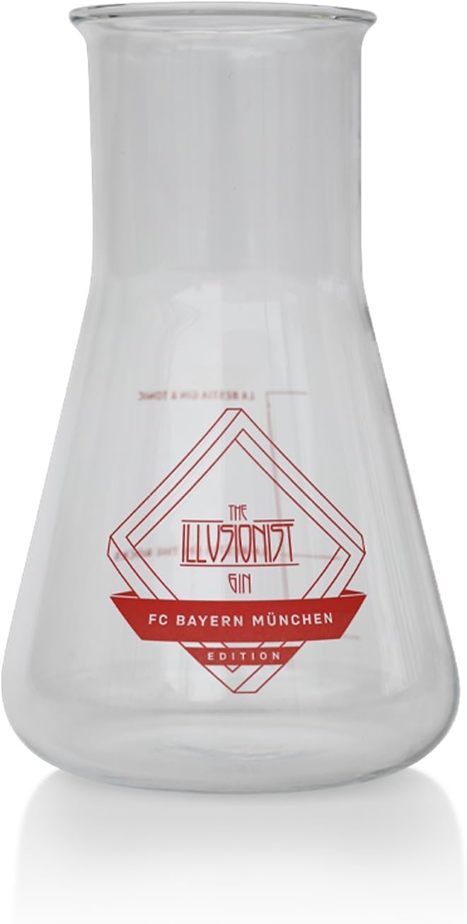 The Illusionist Gin & Tonic, Set di 6 Bicchieri FC Bayern München Edition, 250ml + The Illusionist Gin FC Bayern Munich Edition, 500ml, 45% Vol, Cambiamento di Colore da Nero a Rosso, La Bestia Negra