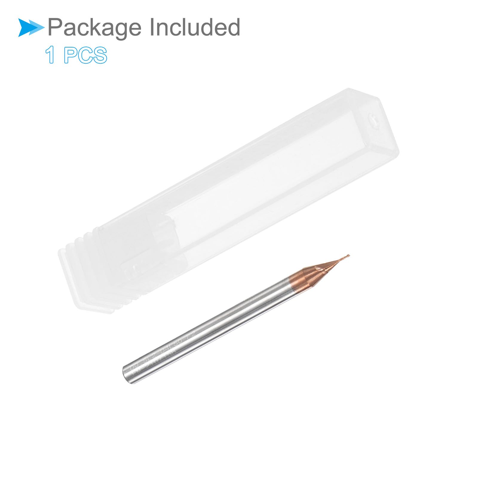 Fresa A Punta Quadra CNC - Diametro 0,5mm, Taglio 2mm, Rivestimento Titanio, Per Acciaio E Metalli - Foto 8