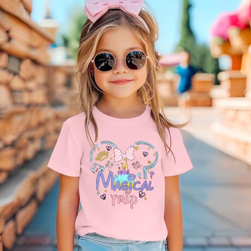 Image of Magical Shirts for Girls Animal Kingdom Shirt Kid Magic Princess T Shirt Castle Graphic Tees Summer Short Sleeve Tops