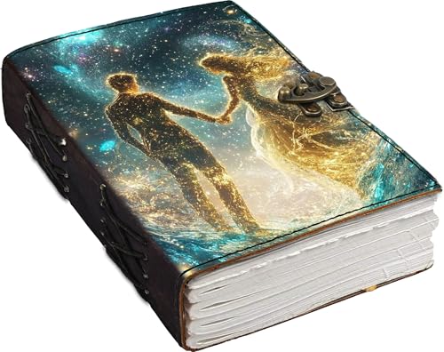 Image of Mr KRAFT Handcrafted A5 120 GSM Premium White Paper Love Couple Holding Hands UV Print Diary Leather Journal with Unique UV Love Print Writing Diary Notebook Unruled Personal Diaries for Men,Women-5x7 (Multicolour4)