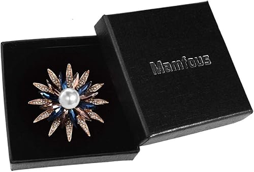 Miniatura 3 de Broche de flores de geometría de cristal Austrain con ramo de perlas de imitación, accesorios de joyería para mujer