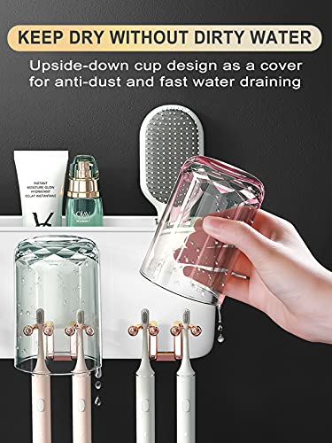 Waycom Toothbrush Holder Wall Mounted-Multifunctional Couple Toothpaste Holder,Waycom Under Sink Organizer With Sliding Storage Drawer #TOP5
