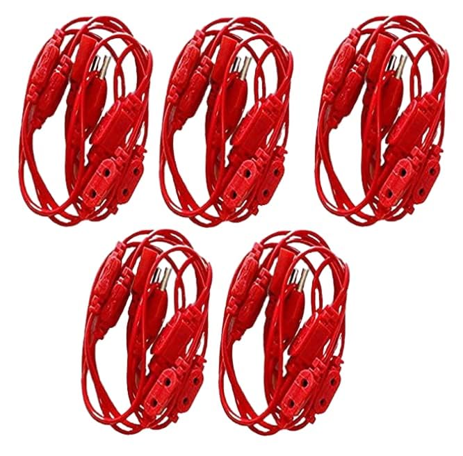 king shine Jointer Wire for LED/Rice Lights Ladi 10 Female Sockets Celebrations Connector Do Festival Light Diwali Decoration Easily for Your Home (2Meter Jointer Color May Very) (Set of 5)