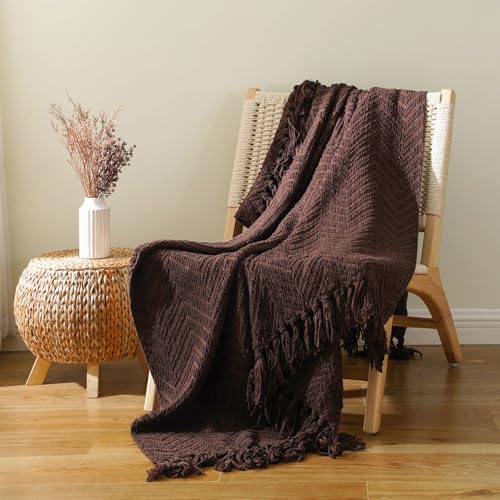 Image of BATTILO HOME Dark Brown Throw Blanket for Couch, Super Soft Cozy Warm Chocolate Throw for Twin Bed, Living Room Chair Bed Sofa Home Decor, 60 inch x 80 inch