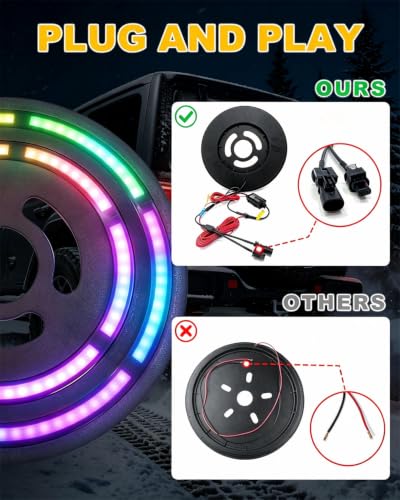 Image of RGB LED Spare Tire Brake Light w /Dual Control Compatible with 07-18 Jeep JK