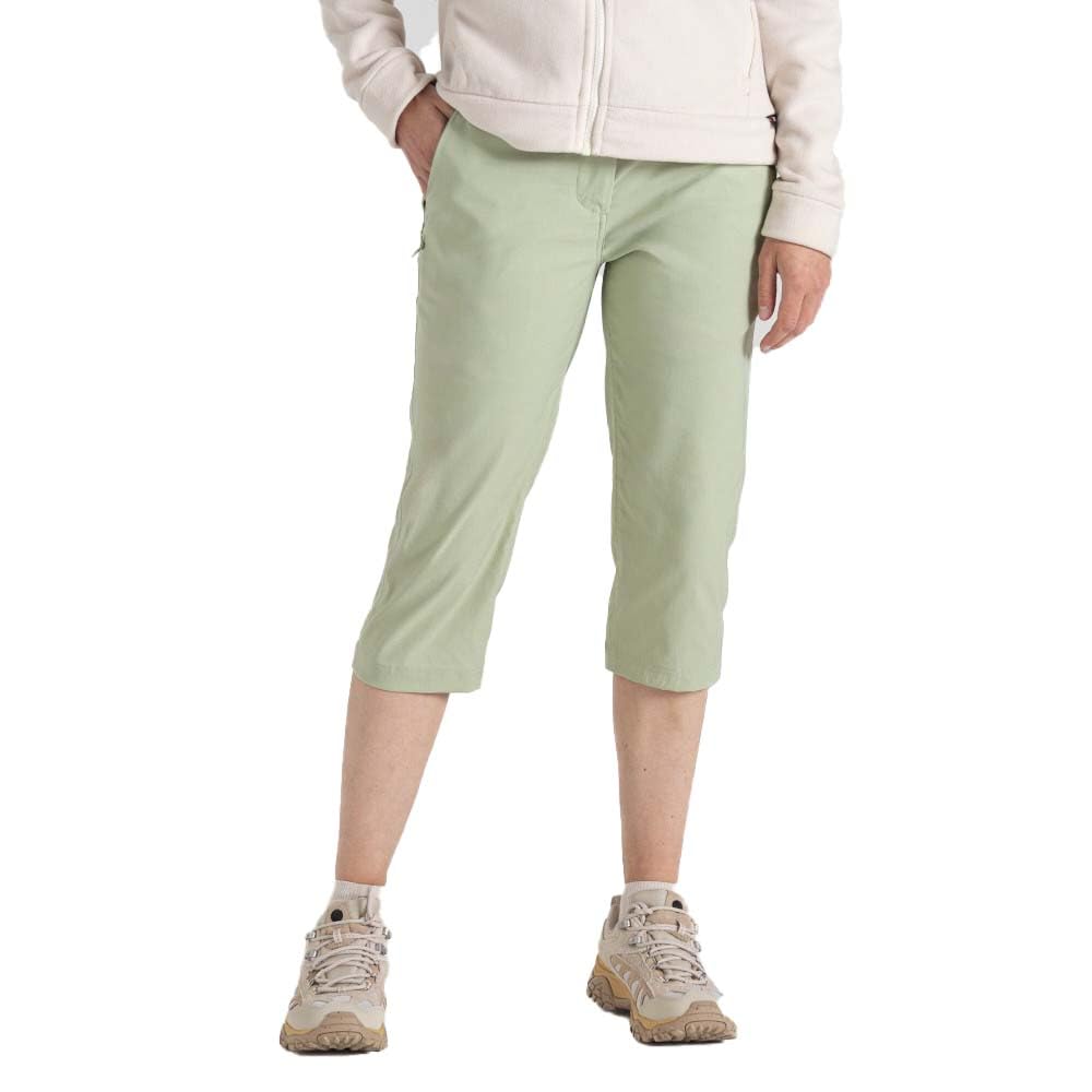 Craghoppers Women's Kiwi Pro Cropped Trousers Walking Shorts Bud Green 20