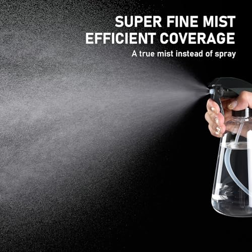 Spray Bottle 2 Pack, 16oz - Ultra Fine Mist, Plant Mister Hair Misting Empty Spray Bottles Indoor, Leak Proof Water Sprayer for Planting, Hair Care, Essential Oils, Cleaning Solutions (Clear)4