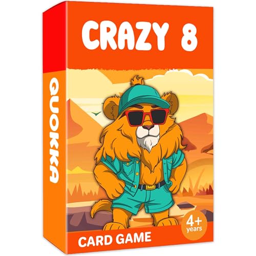 QUOKKA Crazy 8 Card Games for Kids Ages 48 Fun Family Game with Cute Animals Perfect for Travel Playdates Family Time Educational & Engaging Playing Cards for Kids Easy to Learn Fast to Play