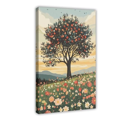 Poster Lonely Tree sur toile idée cadeau idéale pour bureau et chambre
