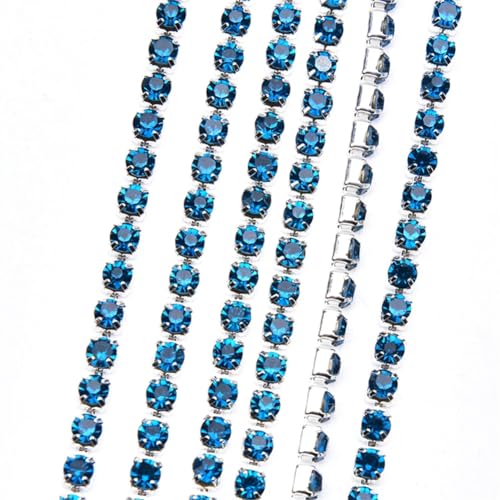 Chaîne de tasse en strass 5 yards en cristal verre Bluz Zircon 3mm multicolore à coudre
