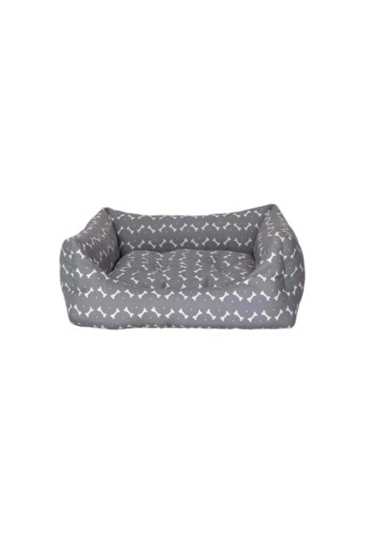Pet Comfort Uniform Bone Gri-Beyaz Köpek Yatağı M 60x70cm