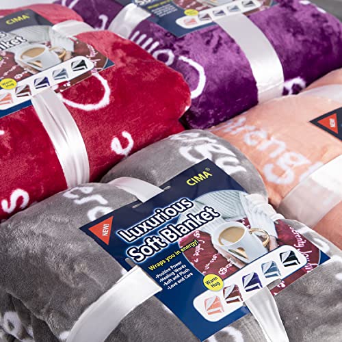 Cima Healing Positive Blanket, Gift For People Need Hug Strength Company, Thoughts Positive Energy Love & Hope & Fluffy Comfort (50 X 60 Inch Red) #TOP6