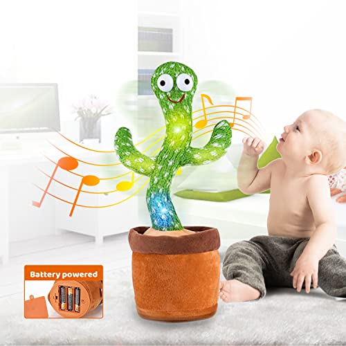 Dancing Talking Cactus Toy - 120 Songs Singing, Talking,LED Lighting, Record & Repeating What You say Electric Cactus, Kids Dancing Talking Cactus Toys for Baby Boys and Girls