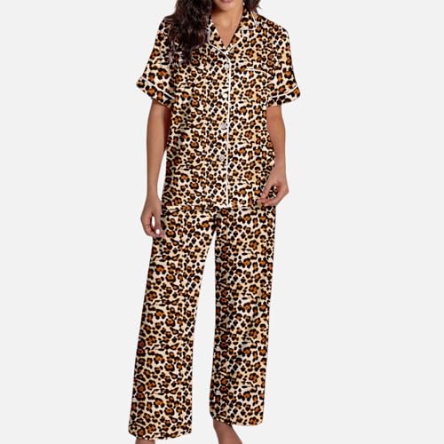 Pyjama décontracté à manches courtes vêtement de nuit doux ensemble short imprimé - 2