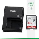 Canon EOS Rebel T6 DSLR OEM Genuine Charger LC-E10 Compact Camera Battery Charger for LP-E10 Battery Pack with Free SanDisk SD Card 16GB Class 10