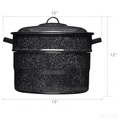 21.5 Quart Water Bath Canner with Rack, Enamel Canning Pot for Jam, Salsa, Pickles - Image 5