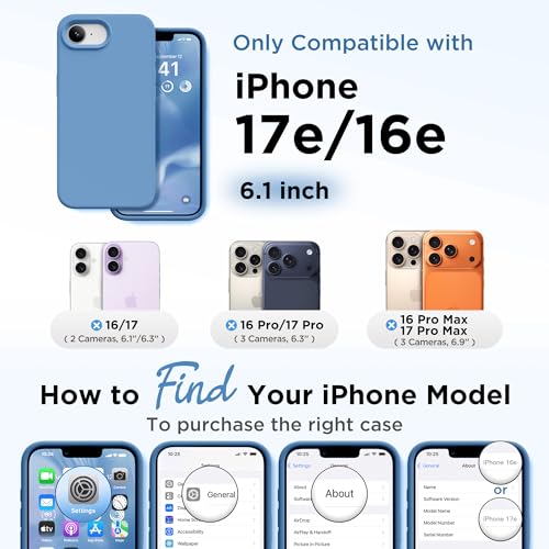 Image of GolbinBox Magnetic for iPhone 17e /16e Case, Silicone Cover, Lake Blue