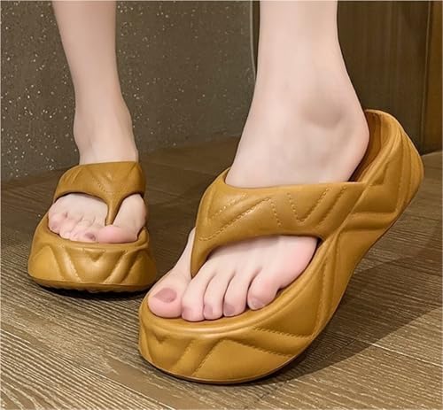 Womens Flip Flops Platform Flip Flops Fashion T-strap Platform Slip On Slides For Daily Vacation Beach Pool Travel4