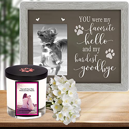 Aroma Paws Memorial Dog Candle – For Memorializing Pets, Dogs – Cotton Wick, Handcrafted – Soy Wax – Reusable, Recyclable Jar – 90 Min. Burn Time – 12 Oz, Burgundy Heart #TOP1