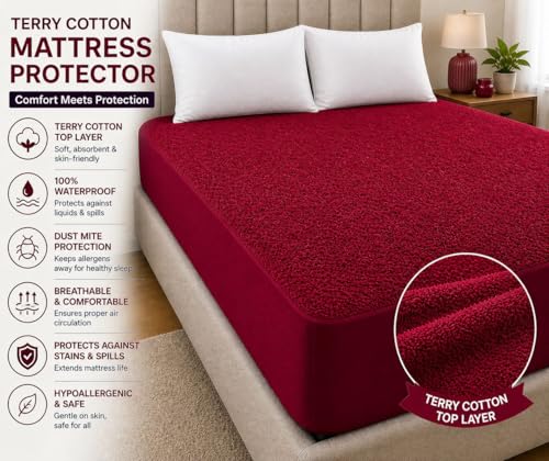 Image of Waterproof Mattress Protector 6x6.5 Feet (72x78) | Elastic Fitted Bedsheet | Soft & Durable Gadda Cover Dustproof By Bharat Griha BG16