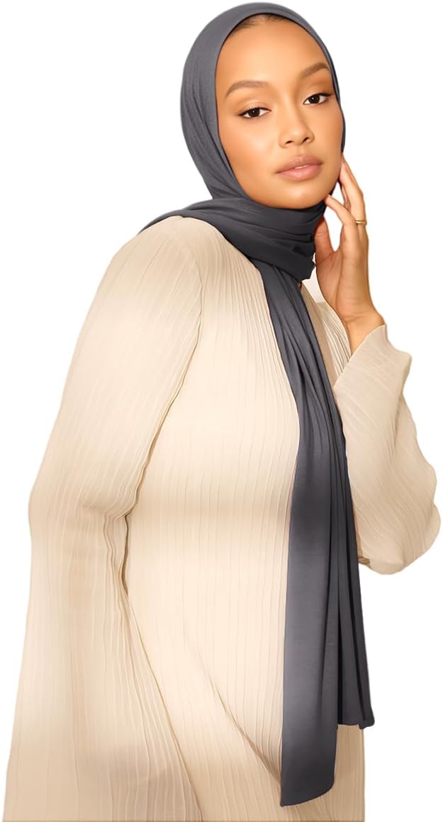 Hijab Scarf for Women Soft Muslim Hijabs Head Wrap Scarves Fashion Long Hair Shawls Stretchy Muslin Headscarf