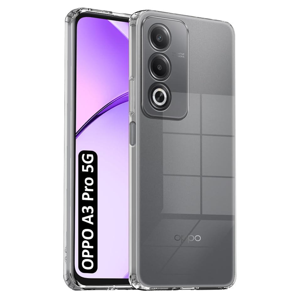 Image of JGD PRODUCTS for Oppo A3 pro Premium Transparent Soft Silicon Back Cover [Transparent]