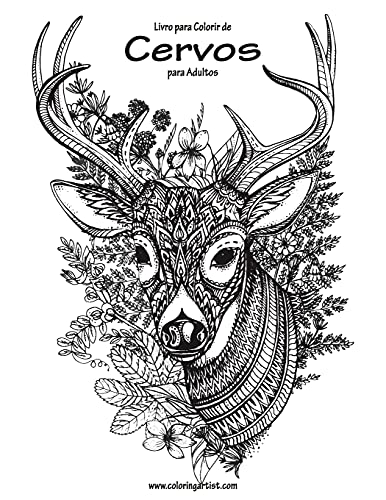 Livro para Colorir de Cervos para Adultos 1 (Portuguese Edition)