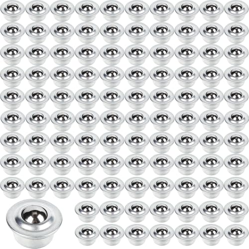 100PCS 5/8" Roller Ball Transfer Bearings, CY-15H Carbon Steel Ball Bearings Rollers, Ball Transfer Bearing Casters Universal for Conveyor, Transmission, Roller Stand, Load Capacity 44lbs