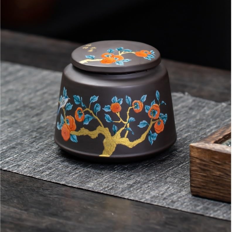 XYNSNDB Tarro de azúcar, Lata de té de Arena púrpura, Lata de té de cerámica para Despertar, Lata sellada de Frutas secas, Lata pequeña de Almacenamiento para Viaje en casa, Lata de té
