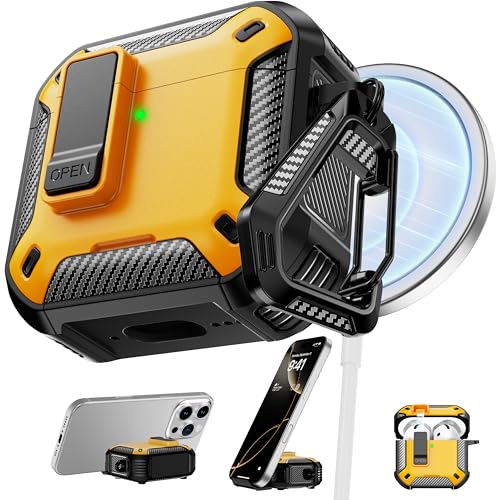 Image of RFUNGUANGO for AirPods 5 /4 Case (2026 /2024) with Lock, Yellow