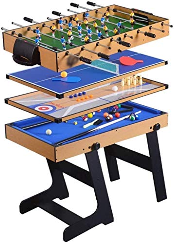 AJH - Mesa de Juego multifunción 4 en 1 Steady Combo, Mesa de Billar Negra con Ocho, Mesa de Disco de Aire, Mesa de Hockey sobre Hielo, Mesa de Billar Multifuncional para