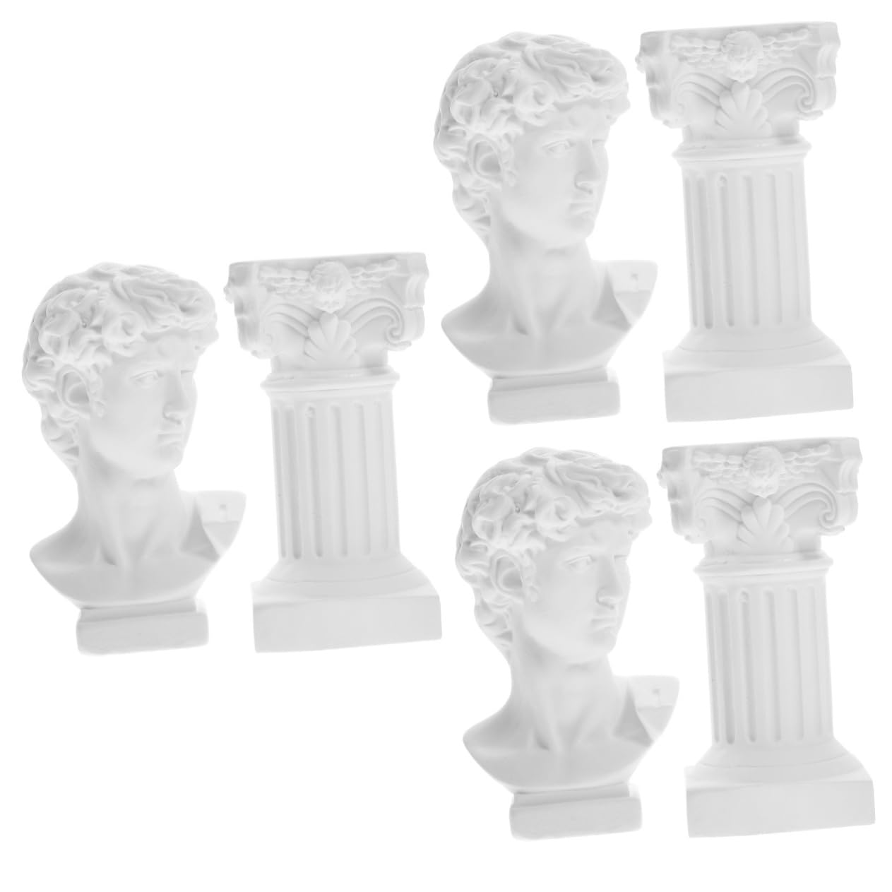 Cabilock 3 Juegos Adornos De Estatua Escultura De Estantería Escultura De Busto De Yeso Adornos De Estanque Romanos Estatua De David Mini Columnas Griegas Antiguo Valor