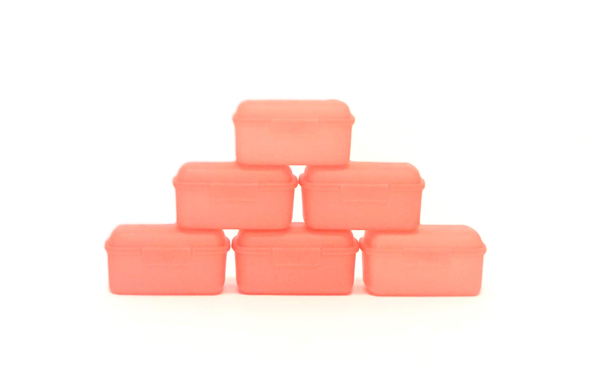 Mintra Home Utility Boxes - 400ml BRIGHT ORANGE - 6 Pack - (4.75inW x 3.25inD x 2.25inH) - great utility box, storage box for crafts and other small items