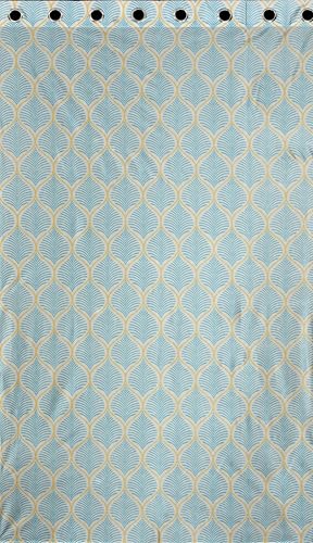 Image of Yarnis Polyester Floral Printed Light-Filtering Curtains 5 Feet Long for Window Living Room, Aqua Blue, Parda, 1 Piece