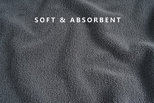 Lane Linen Bath Towels For Bathroom Set- 100% Cotton Towel Set, Soft Bath Set- 6 Bathroom Towels, 6 Hand Towels, 6 Wash Cloths, Quick Dry, Highly Absorbent Shower Towels - 18 Piece Set Space Grey #TOP4