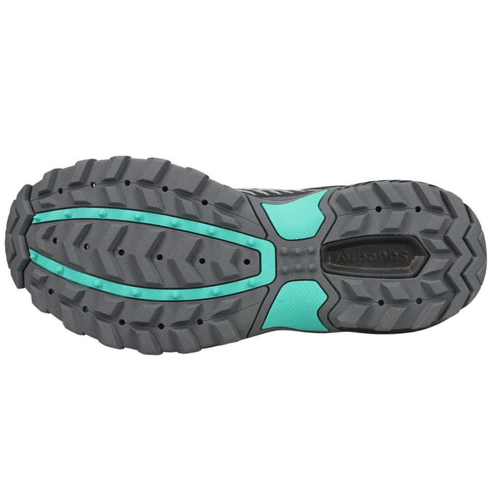 Saucony Women's Excursion TR15 Trail Running Shoe, Black/Jade, 7 Wide