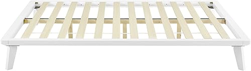 Miniatura 8 de Classic Brands Marco de cama con plataforma de madera Canton, color blanco, tamaño matrimonial