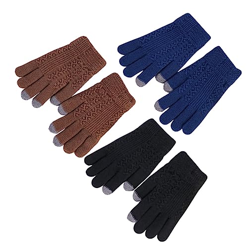 LIFKOME 3Pairs Warm Touchscreen Gloves for Winter Full Cover Windproof Mitts Touch Screen Compatible for Outdoor Sports Like Cycling and Hiking Great present for Cold Weather